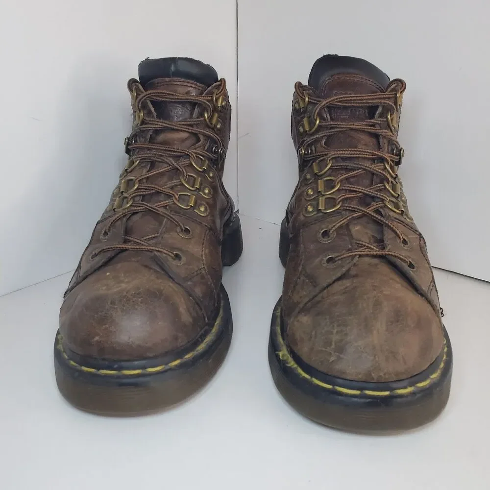 Vtg Doc Martens Sz 8M 9W Grizzly Chunky Platform Oxford Boots Shoes Brown